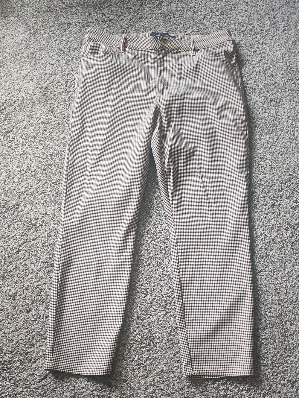women's tommy Hilfiger Black and White Micro-Check Chinos